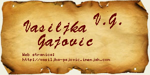 Vasiljka Gajović vizit kartica